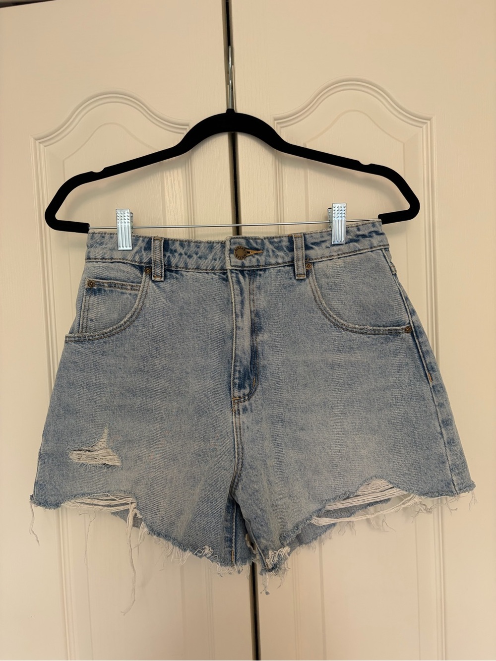 ROLLA'S Light Blue Distressed Denim Shorts